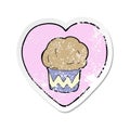 retro distressed sticker of a love baking cartoon
