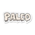 retro distressed sticker of a paleo cartoon sign Royalty Free Stock Photo