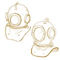 Retro diving suit helmet