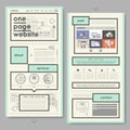 Retro document style one page website design