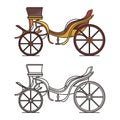 Retro dog cart or classic carriage,vintage chariot Royalty Free Stock Photo