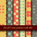 Retro dots seamless patterns.