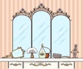 Retro dressing table vector