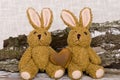 Retro Easter Bunnies Plush Animal