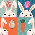 Retro Easter Bunny with Painted Eggs