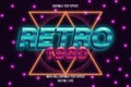 Retro 1980 editable text effect glossy neon style