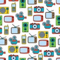 Retro electronic seamless vector pattern