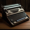 retro electronic typewriter device, steampunk - generated by ai Royalty Free Stock Photo