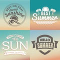 Retro elements for Summer calligraphic designs | Vintage ornaments | All for Summer holidays | tropical paradise Royalty Free Stock Photo