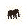 Retro elephant silhouette logo
