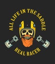 Retro emblem motorcyclist