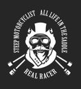 Retro emblem motorcyclist