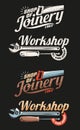 Retro emblems joinery and workshop