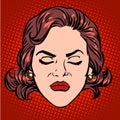 Retro Emoji anger rage woman face Royalty Free Stock Photo