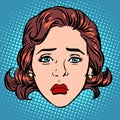 Retro Emoji sadness woman face