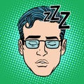 Retro Emoji sleeping male face