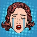 Retro Emoji tears crying sorrow woman face