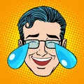 Retro Emoji tears joy man face