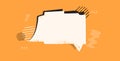 Retro empty speech textbox or think banner communication quote template concept sticker design for text talk message or