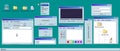 Retro empty window. Old windows 95 system interface, vintage computer application frame template pc software message