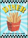 Retro enamel diner sign Royalty Free Stock Photo