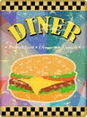 Retro enamel diner sign Royalty Free Stock Photo