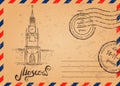 Retro envelope with stamps, Kremlin