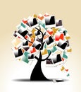 Retro family tree with polaroid photo frames Royalty Free Stock Photo