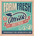 Retro farm fresh milk concept Retro farm fresh milk concept Royalty Free Stock Photo