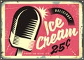 Retro fifties tin sign with delicious ice cream