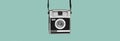 retro film camera, web banner format Royalty Free Stock Photo