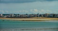 Retro film view of seaside in Brittany, low tide Royalty Free Stock Photo