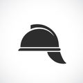 Retro fireman helmet vector icon