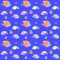 Retro fish pattern with swatch