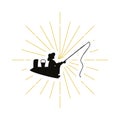 Retro fisher silhouette logo