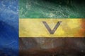 retro flag of Bantu peoples Venda people with grunge texture. flag representing ethnic group or culture, regional authorities. no