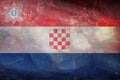 retro flag of Croatia 1941 1945, Europe with grunge texture. flag representing extinct country, ethnic group or culture, regional