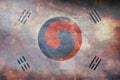 retro flag of Koreanic peoples Koreans with grunge texture. flag representing ethnic group or culture, regional authorities. no