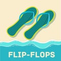 Retro flat flip-flop icon concept. vector