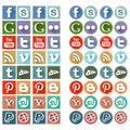 Retro flat social media icons Royalty Free Stock Photo