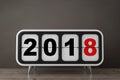 Retro Flip Clock with 2018 New Year Sign. 3d Rendering Royalty Free Stock Photo