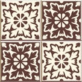 Retro Floor Tiles patern, set of four patterns Royalty Free Stock Photo