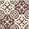 Retro Floor Tiles patern, set of four patterns Royalty Free Stock Photo