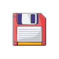 Retro Floppy Disk Data Storage Illustration Red and Gray for Vintage Computing Themes and Digital Media Concepts Royalty Free Stock Photo