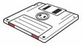 Retro Floppy Disk Icon Vector for Data Storage Legacy, vector design Generative AI Royalty Free Stock Photo