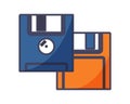 Retro floppy disks concept