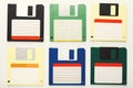 Retro floppy disks on white background Royalty Free Stock Photo