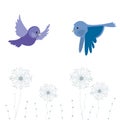 Retro floral background with birds Royalty Free Stock Photo