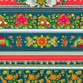 534 Retro Floral Borders: A retro and vintage-inspired background featuring retro floral borders in retro colors that evoke a se