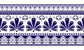 Talavera Poblana vector seamless long horizontal pattern inspired by traditional Mexican decorated pottery and ceramics